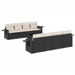 vidaXL Salon de jardin 9 Pièces avec coussins noir résine tressée