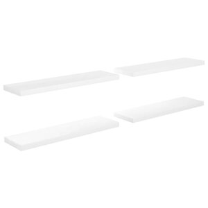 vidaXL Étagère murale flottante 4 Pièces Blanc brillant 90x23 5x3 8cm MDF