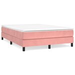 vidaXL Cadre de lit Rose 140x190 cm Velours