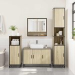 vidaXL Ensemble de meubles de salle de bain 4 Pièces chêne sonoma