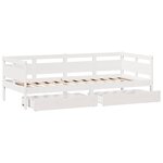 vidaXL Lit de jour et tiroirs sans matelas blanc 90x200 cm bois massif