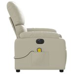 vidaXL Fauteuil de massage inclinable électrique crème similicuir