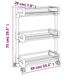 vidaXL Chariot de rangement 59x20x75 cm aluminium