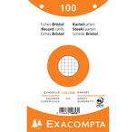 Paquet 100 fiches Bristol Quadrillé 5x5 Perforé 125x200mm Couleurs assorties EXACOMPTA