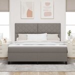 vidaXL Lit à ressorts avec matelas Taupe 180 x 200 cm tissu