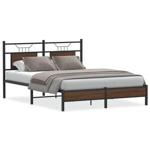 vidaXL Cadre de lit sans matelas chêne marron 137x190 cm