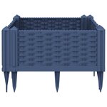 vidaXL Jardinière avec piquets bleu gris 42 5x42 5x28 5 cm PP