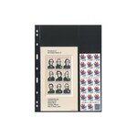 Feuilles Uniplate Lindner noires à 2 bandes pour carnets  blocs de timbres.