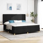 vidaXL Lit à Ressorts avec matelas Noir 200 x 200 cm tissu
