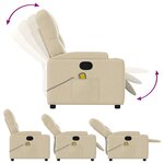 vidaXL Fauteuil de massage inclinable Crème Tissu