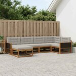 vidaXL Ensemble de canapés d'extérieur 6 Pièces Naturel et Gris clair
