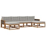vidaXL Ensemble de canapés d'extérieur 6 pc Naturel et gris clair