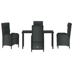 vidaXL Ensemble de salle à manger pour jardin 5 Pièces Noir Poly rotin