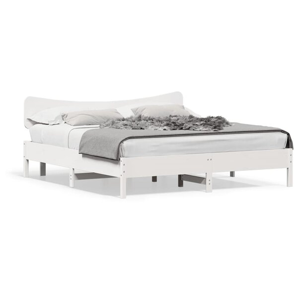 vidaXL Cadre de lit sans matelas blanc 160x200 cm bois de pin massif
