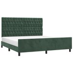 vidaXL Cadre de lit sans matelas vert foncé velours