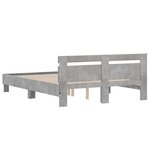 vidaXL Cadre de lit avec tête de lit et LED gris béton 140x200 cm