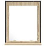 vidaXL Miroir de salle de bain Noir 50 x 12 x 60 cm Bois d'ingénierie