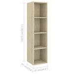 vidaXL Meuble TV mural Chêne sonoma 37x37x142 5 cm Bois d’ingénierie