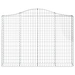 vidaXL Paniers à gabions arqués 11 Pièces 200x30x140/160 cm Fer galvanisé