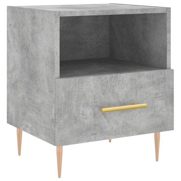 vidaXL Table de chevet gris béton 40x35x47 5 cm bois d’ingénierie
