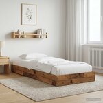 vidaXL Cadre de lit au sol Bois ancien 80 x 200 cm Bois d'ingénierie