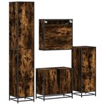 vidaXL Ensemble meubles salle de bain 4 Pièces chêne fumé bois ingénierie