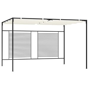 vidaXL Belvédère avec auvent rétractable 3x4x2 3 m Crème 180 g/m²