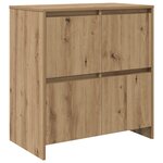 vidaXL Buffet 3 Pièces Chêne artisanal 70 x 41 x 75 cm Bois d'ingénierie