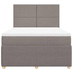 vidaXL Sommier à lattes de lit avec matelas Taupe 140x200 cm Tissu