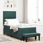 vidaXL Lit à ressorts avec matelas Vert foncé 80 x 200 cm Velours