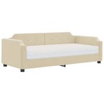 vidaXL Lit de jour avec matelas crème 100x200 cm tissu