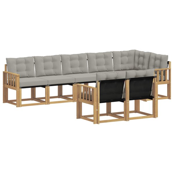 vidaXL Ensemble de canapés d'extérieur 8 pc Blanc et gris clair