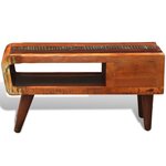 vidaXL Table basse avec bord incurvé et 1 tiroir Bois de récupération
