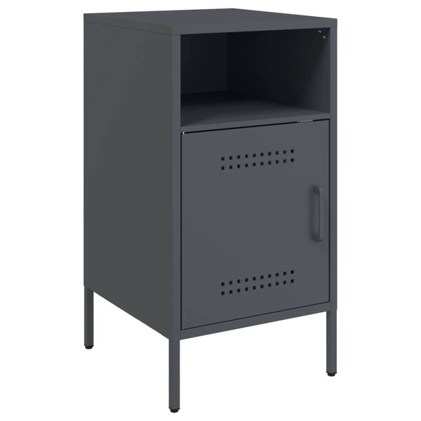 vidaXL Table de chevet anthracite 36x39x68 cm acier laminé à froid