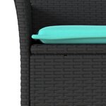 vidaXL Chaises de jardin avec coussins lot de 2 noir résine tressée