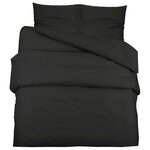 vidaXL Ensemble de housse de couette Noir 140x200 cm Coton