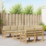 vidaXL Ensemble de canapés d'extérieur 9 pc Blanc et Beige Polyester