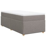 vidaXL Sommier à lattes de lit avec matelas Taupe 90x200 cm Tissu