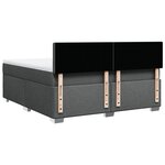 vidaXL Sommier à lattes de lit avec matelas Gris foncé 180x200cm Tissu