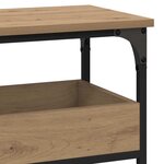 vidaXL Table console avec étagère chêne artisanal 100 x 29 x 75 cm