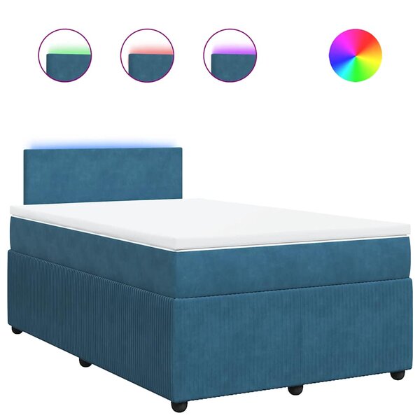vidaXL Sommier à lattes de lit et matelas bleu 120x200 cm velours