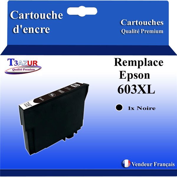 Cartouche Compatible avec Epson 603 603XL Noire pour Epson WorkForce WF-2820DWF  WF-2830DWF  WF-2840DWF  WF-2850DWF  WF-2870DWF  WF2835-DWF Noire