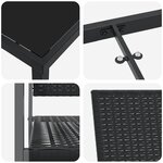vidaXL Ensemble de salle à manger pour jardin 3 Pièces Noir Poly rotin