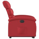 vidaXL Fauteuil inclinable électrique rouge similicuir