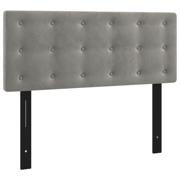 vidaXL Tête de lit Gris clair 100 x 5 x 78/88 cm Velours