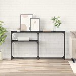 vidaXL TableConsole Chêne noir 145x22.5x75cm Bois d'ingénierie