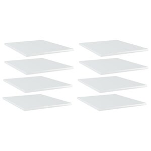 vidaXL Panneaux de bibliothèque 8 Pièces blanc brillant bois d’ingénierie