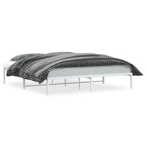 vidaXL Cadre de lit métal sans matelas blanc 183x213 cm