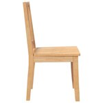 vidaXL Chaises à manger 2 Pièces bois massif naturel caoutchouc