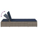 vidaXL Transat avec coussin flottant gris résine tressée